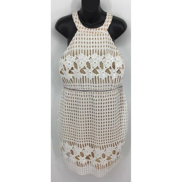 Lulus Dress Large Ivory Lace Sheath Women Cocktail - Picture 1 of 7